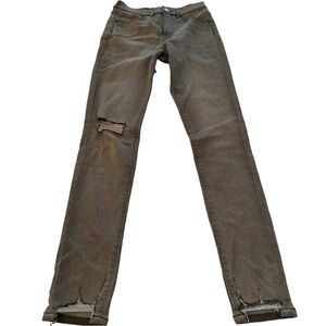Express NWOT Super Soft High Rise Gray Skinny Ripped Jeans